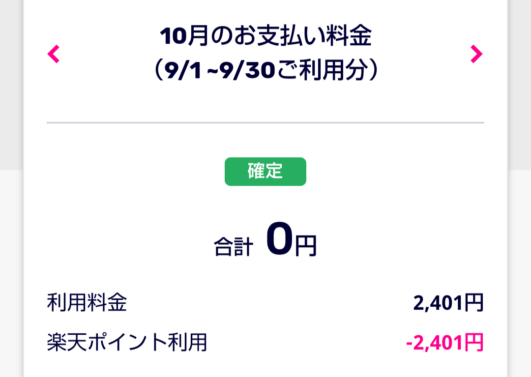 楽天モバイル明細
